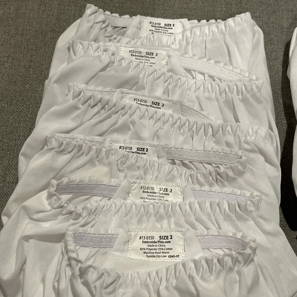 Monogrammed Emilia Baby Bloomers Size 2 +4 White Lace Trim, Set Of 8, New